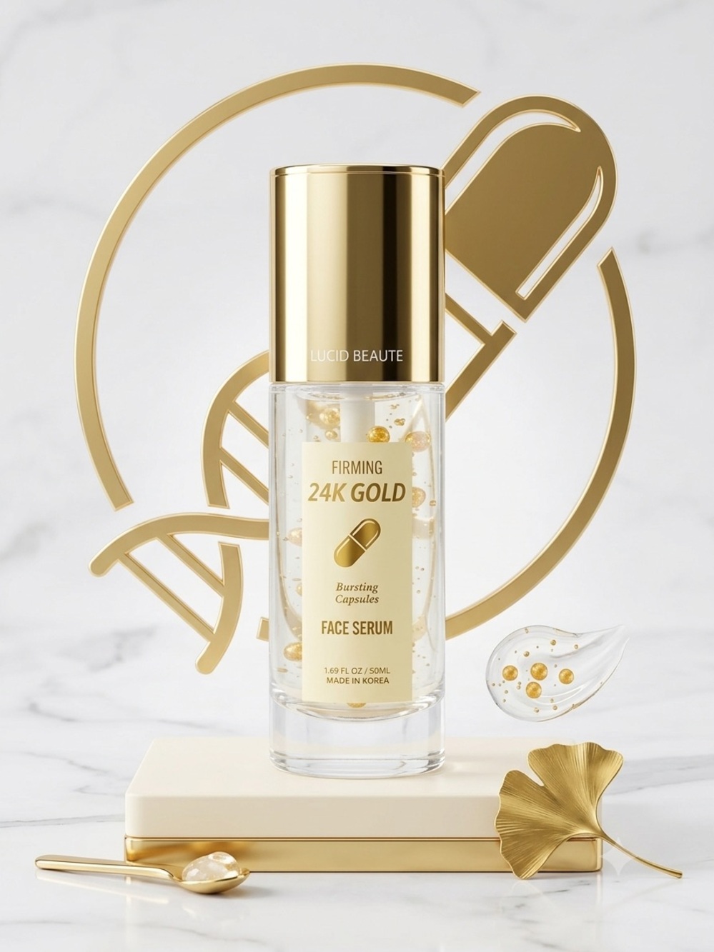 Lucid Beaute Firming 24K Gold Bursting Capsules Face Serum - 1.69 oz (50ml)